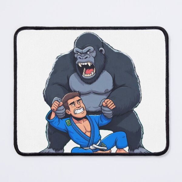 Item preview, Gorilla Fighting a BJJ man in blue GI   designed and sold by Martial-Art-23.