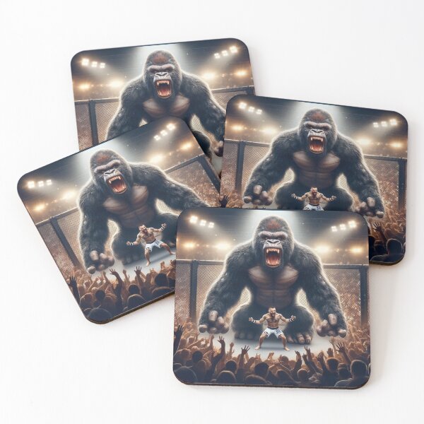 Item preview, MMA fighter Gorilla in the octagon Rage Scream    designed and sold by Martial-Art-23.