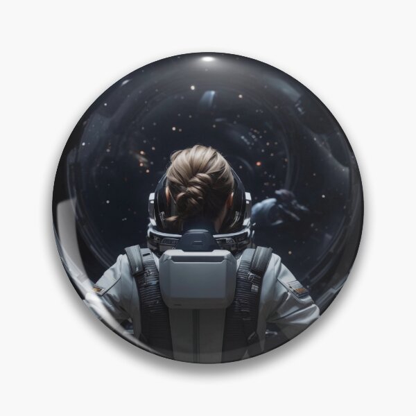 Item preview, Female astronaut looks into space - rear view designed and sold by biiid.