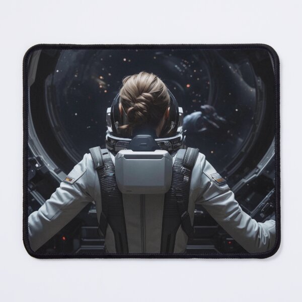 Item preview, Female astronaut looks into space - rear view designed and sold by biiid.