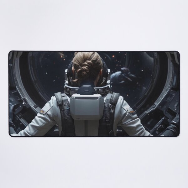 Item preview, Female astronaut looks into space - rear view designed and sold by biiid.