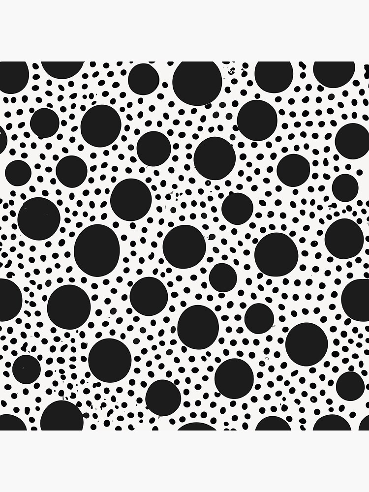 Preppy brushstroke free polka dots black and white spots dots