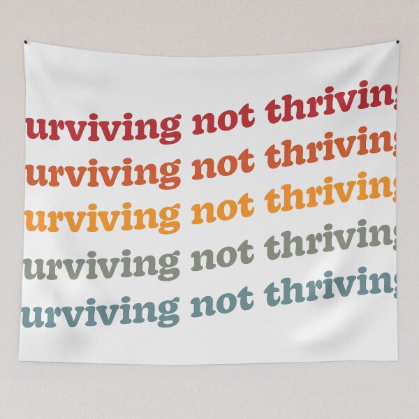 Item preview, Surviving Not Thriving Mental Health Retro designed and sold by skullcap-prints.