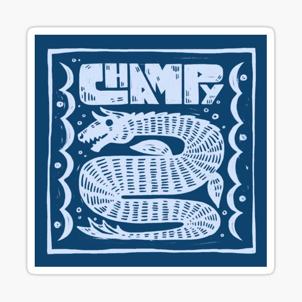Item preview, Champy Serpent Cryptid Woodcut Print designed and sold by greermiceli.