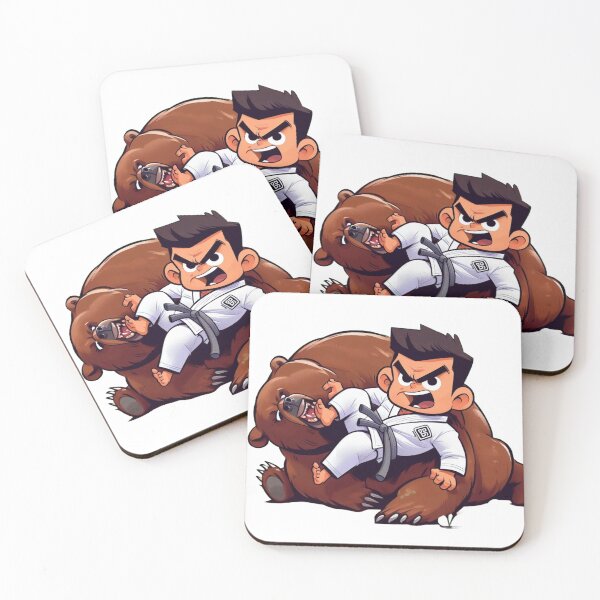 Item preview, BJJ Fighter bear cute cartoon style designed and sold by Martial-Art-23.