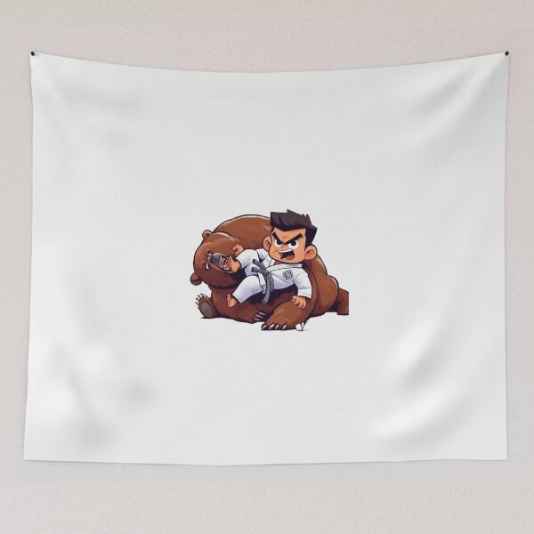 Item preview, BJJ Fighter bear cute cartoon style designed and sold by Martial-Art-23.