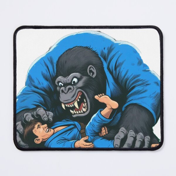 Item preview, Gorilla Fighting a BJJ man in blue GI designed and sold by Martial-Art-23.