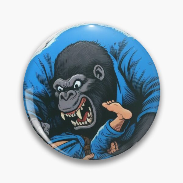Artikelvorschau, Gorilla Fighting a BJJ man in blue GI entworfen und verkauft von Martial-Art-23.