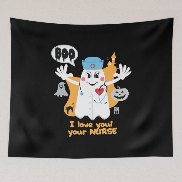 Item preview, BOO Nurse dressed as a GHOST - I love you your NURSE designed and sold by ArtProjectShop.