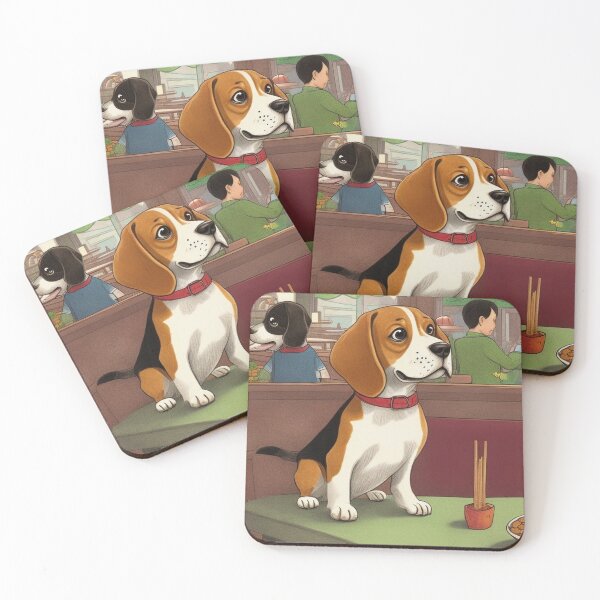 Item preview, Cartoon Beagle at a Chinese buffet designed and sold by DevushkaStore.