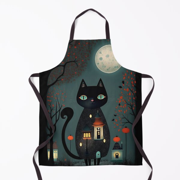 Item preview, Halloween Mystical Black Cat Fusion- Whimsical, Surreal, Avant-Garde Fantasy Art designed and sold by OlfactoART Studio.