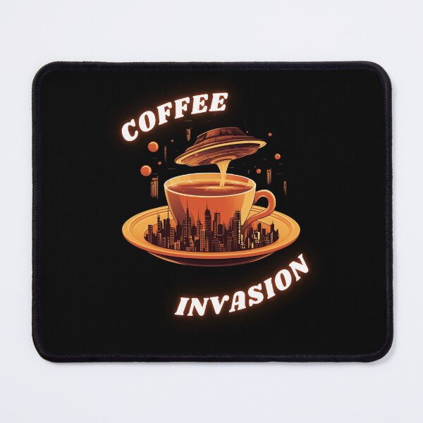 Item preview, Coffee Invasion.funny space coffee graphic. Caffeine invasion designed and sold by ArtFeverShop.