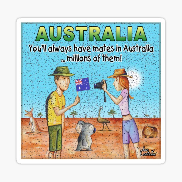 Aussie Moment - Australian Mates and Flies Sticker