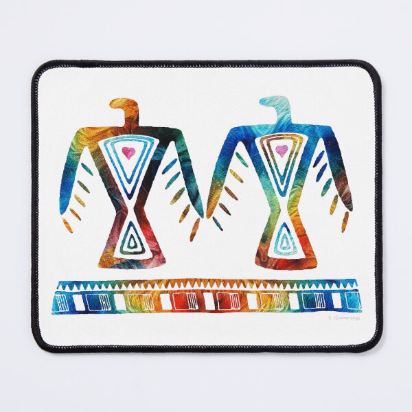 Item preview, Two Loving Hearts Colorful Native American Art designed and sold by Sharon Cummings Art.