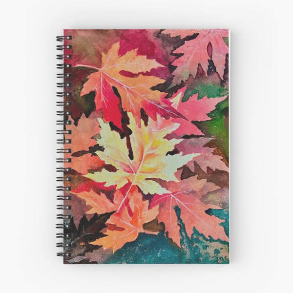 Item preview, Colorful Autumn leaves fall lovers watercolor art designed and sold by Shadesandcolor.