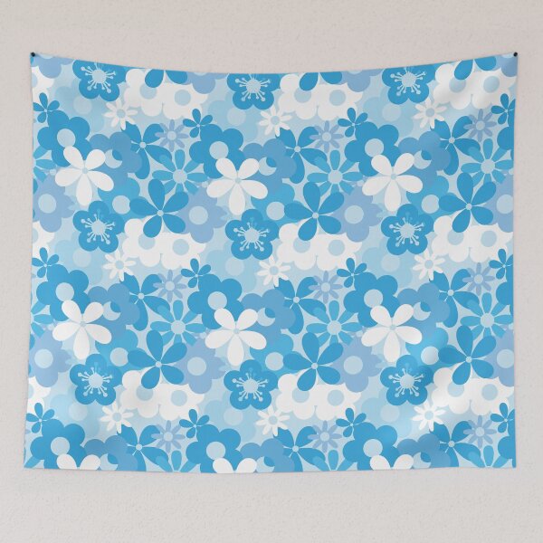 Item preview, Cute Blue Flower Power Pattern designed and sold by ClaudiaFlores.