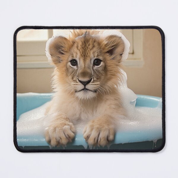 Item preview, Baby Lion in Bathtub designed and sold by Elisabeth Lucas.