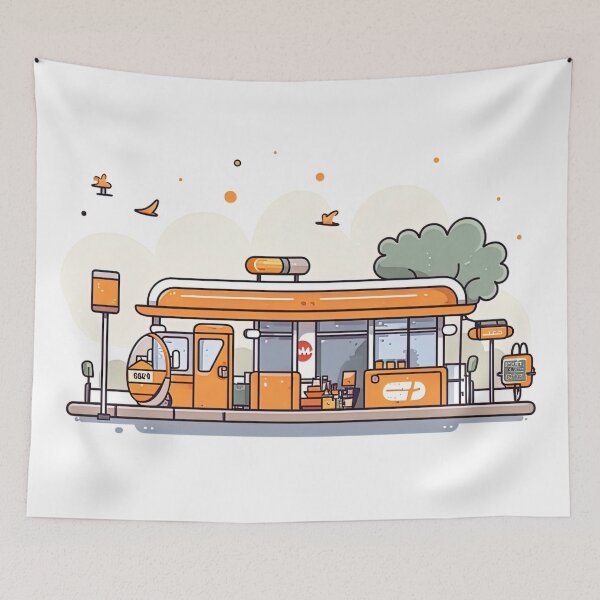 Item preview, Bus station | cute style designed and sold by ComicsFactory.