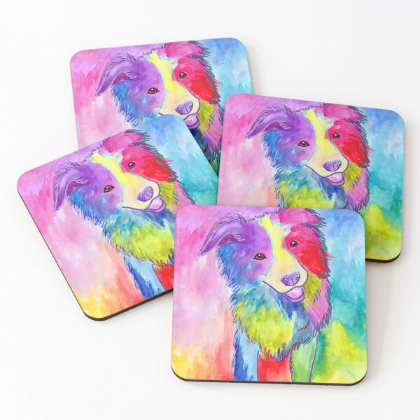Item preview, Rainbow Border Collie  designed and sold by Spike and Sparkle.