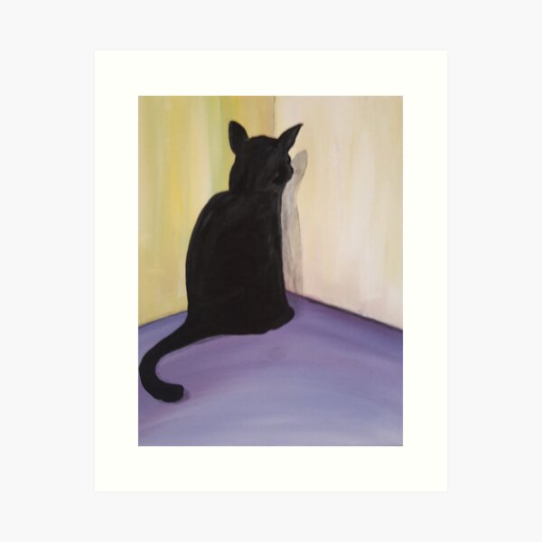 Item preview, black cat in time out designed and sold by JHpaints.