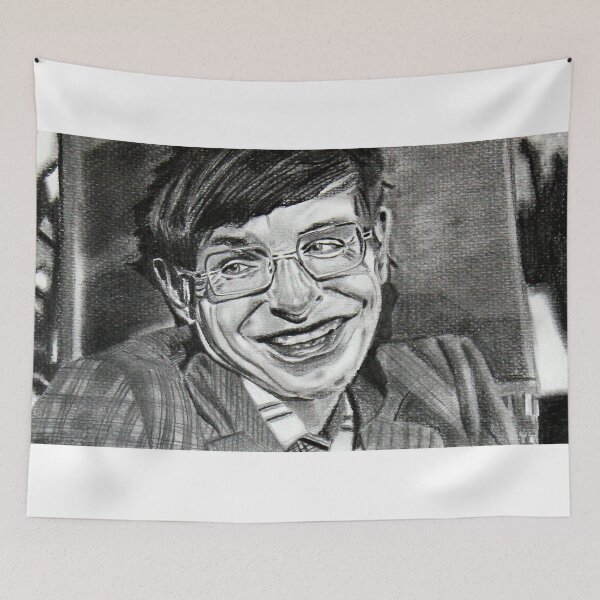 Item preview, Stephen hawking pencil drawing designed and sold by MubaraksArt.