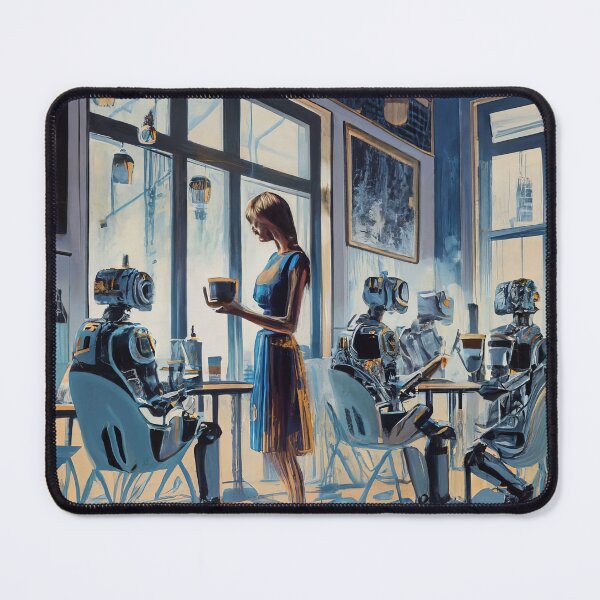 Item preview, Robot Cafe: A Futuristic Artwork of Human-Robot Interaction designed and sold by Birdbum.