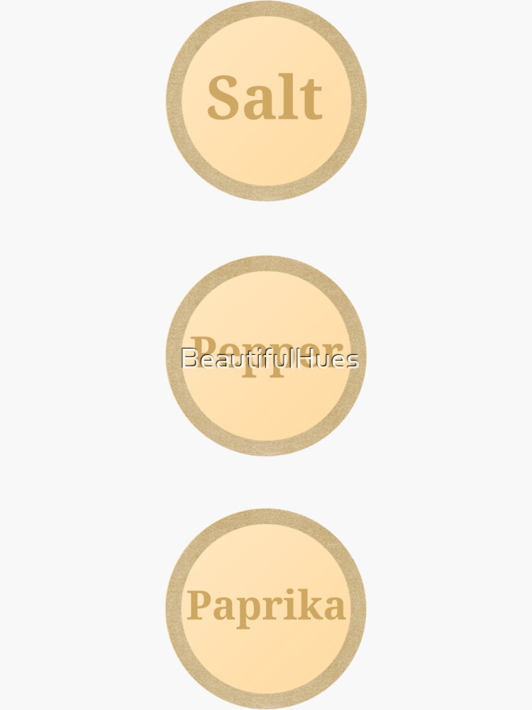 Canister Labels - Salt Pepper Paprika Sticker for Sale by BeautifulHues