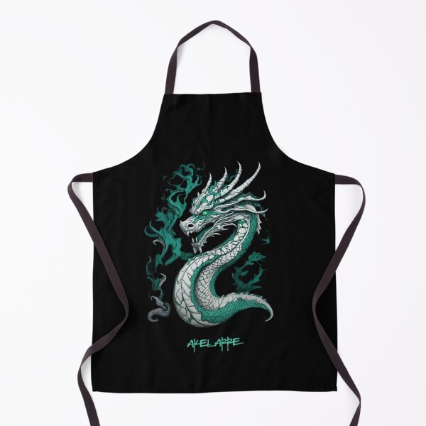 Item preview, Green and white tribal dragon, Akelarre designed and sold by AkelarreDesigns.