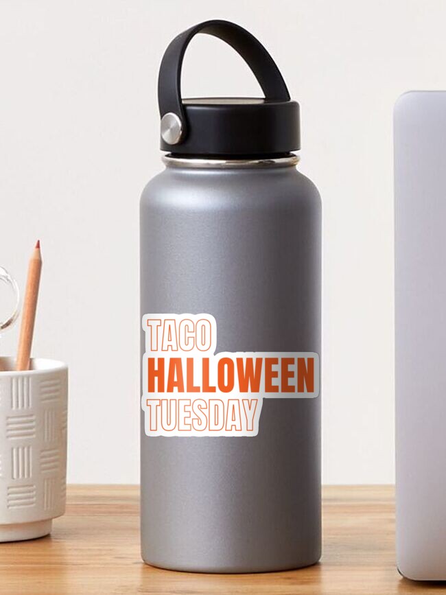 Thumbnail 1 of 3, Sticker, Taco Halloween Tuesday designed and sold by hidden-design.