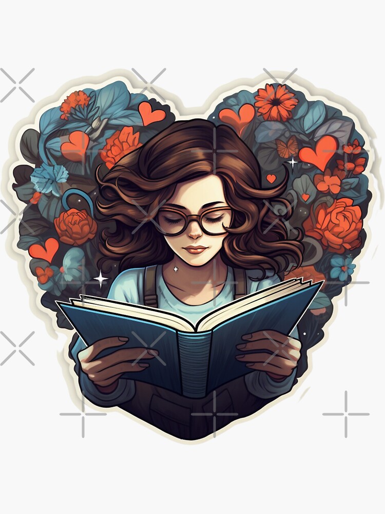 Book aesthetic, booklovers, floral book, reading books, i love books,  reading addiction, reading addiction, one more chapter Sticker for Sale by