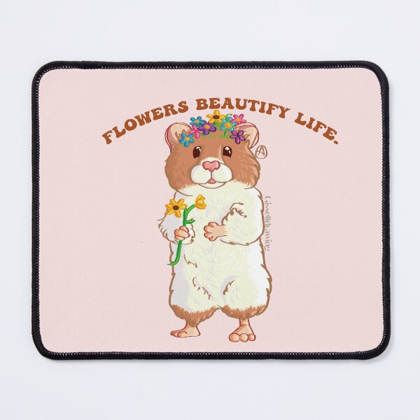 Item preview, Happy hamster with flowers, Flowers beautify life. designed and sold by gisselldrawn.
