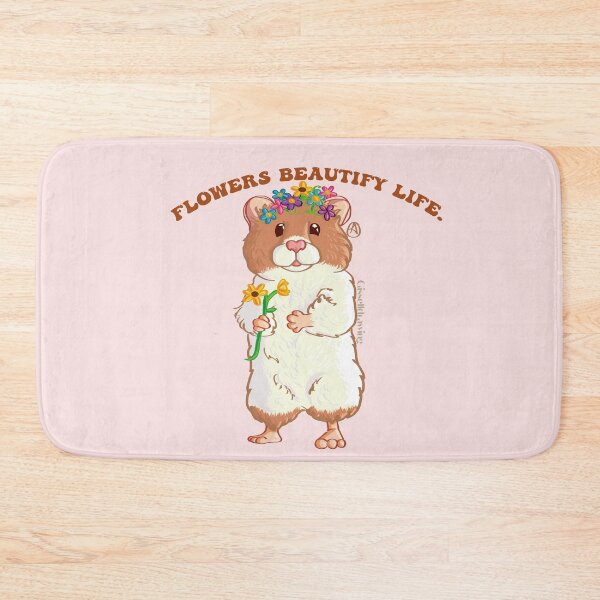 Item preview, Happy hamster with flowers, Flowers beautify life. designed and sold by gisselldrawn.