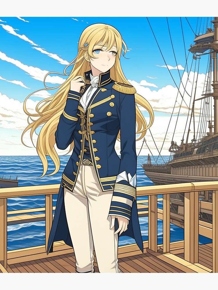 Female Woman Anime Navy Uniform Salute Cardboard Cutout