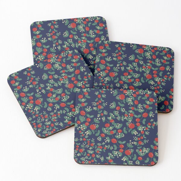 Item preview, December Warmer Vibes With Red Cherry: Dark Blue  designed and sold by Asmaa Abdul-Azim.