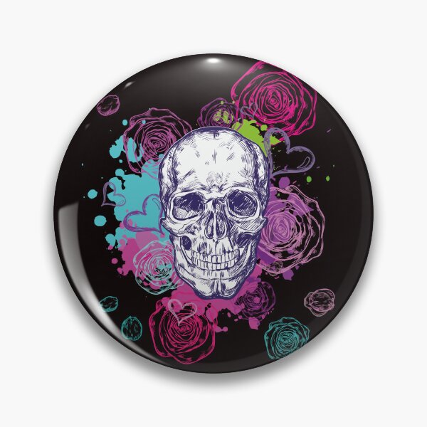 Item preview, Skulls and roses in black designed and sold by Aleph-Mga.