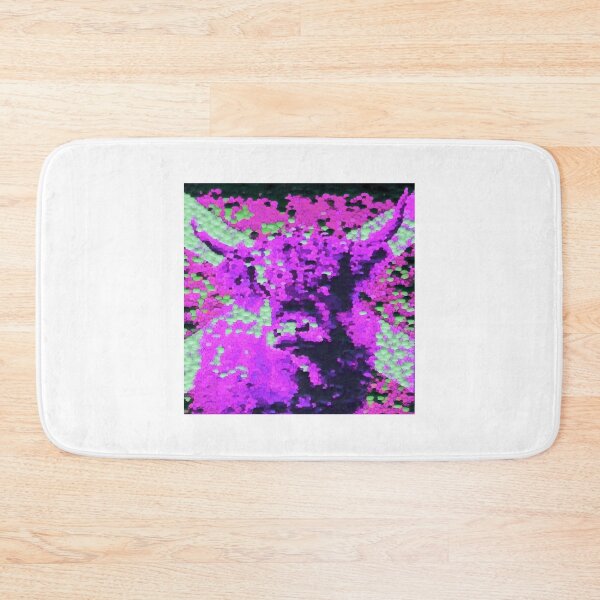 Item preview, Highland cow with the scottish flag, pink image, edited oil painting by Marina Daniluka designed and sold by MariDaniArt.