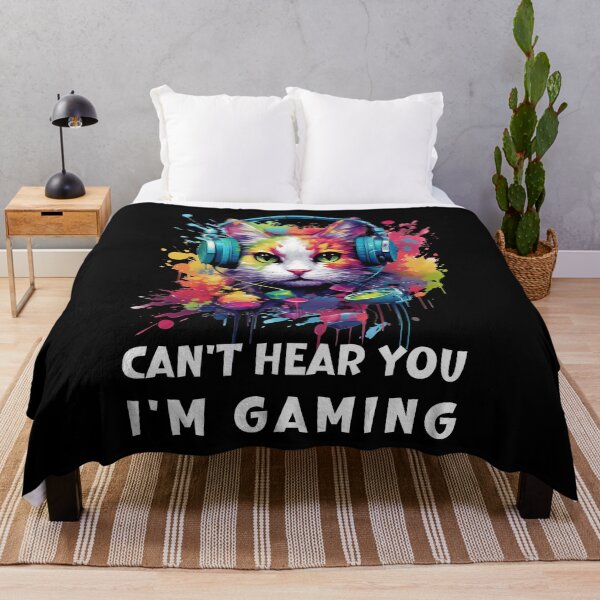 Item preview, Can't Hear You I'm Gaming Gaming Cat designed and sold by ArtFromBeyond.