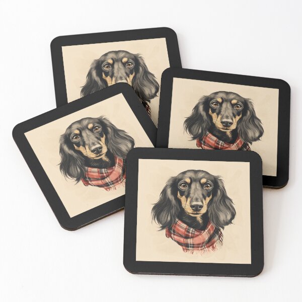 Item preview, Black and Cream Dachshund Christmas Plaid Watercolor designed and sold by rafaeltto.
