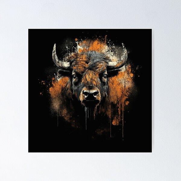 Item preview, Rugged Bison - Street Art Vintage Distressed Wildlife designed and sold by GVRDesign.