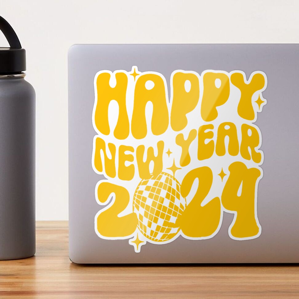 Happy New Year 2024 Sticker for Sale by cold-dips