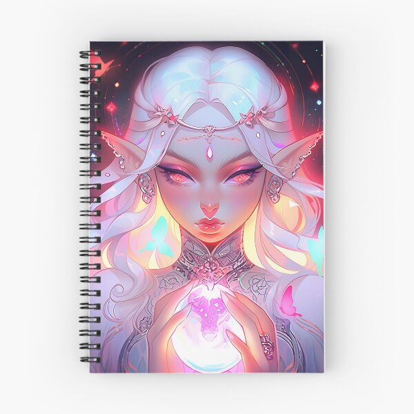 Item preview, Beautiful Elf Anime Girl and Glowing Orb designed and sold by bubblegoth.