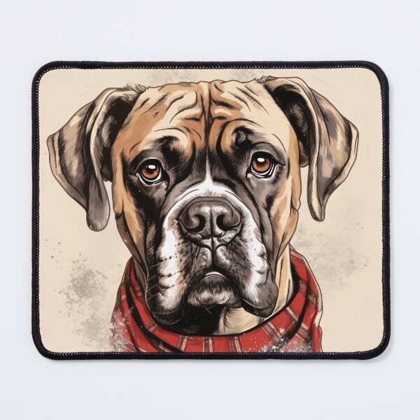 Item preview, Boxer Christmas Plaid Watercolor designed and sold by rafaeltto.