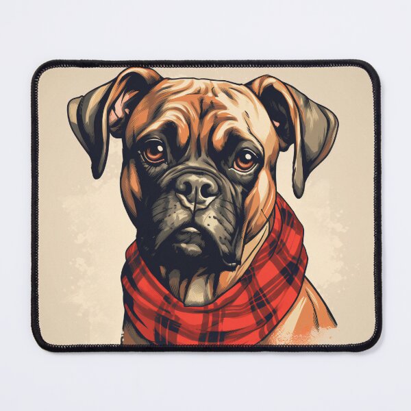Item preview, Boxer Christmas Plaid Watercolor designed and sold by rafaeltto.
