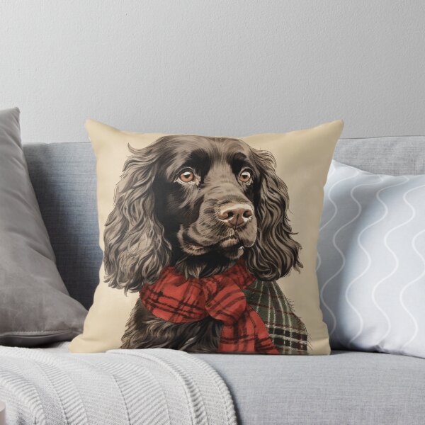 Item preview, Boykin Spaniel Christmas Plaid Watercolor designed and sold by rafaeltto.
