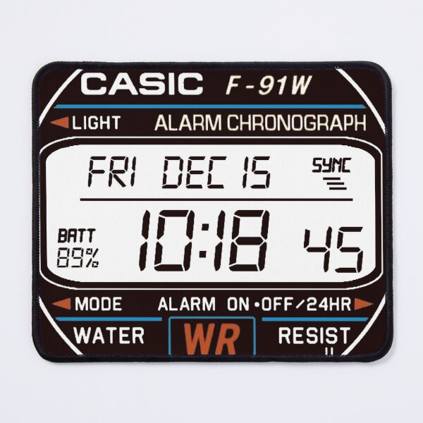Item preview, White retro digital watch face designed and sold by BigCreation.
