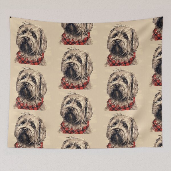 Item preview, Briard Christmas Plaid Watercolor designed and sold by rafaeltto.
