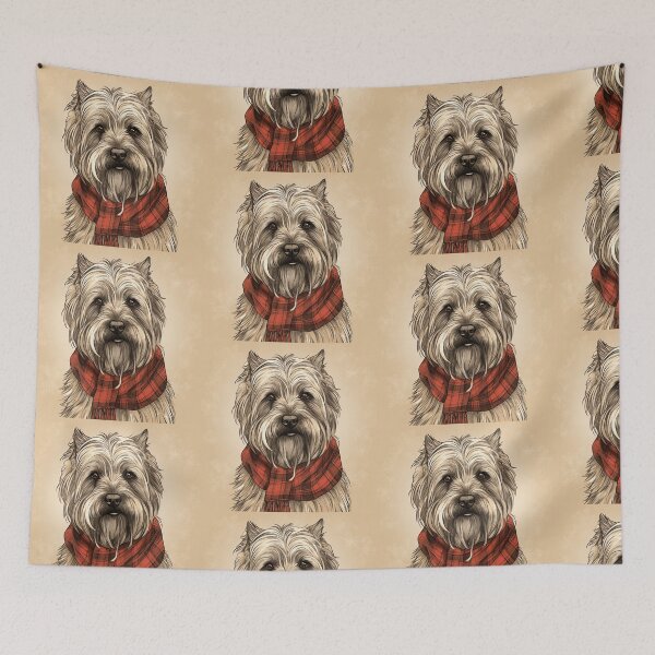 Item preview, Briard Christmas Plaid Watercolor designed and sold by rafaeltto.