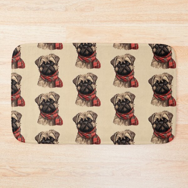 Artikelvorschau, Brussels Griffon Christmas Plaid Watercolor entworfen und verkauft von rafaeltto.