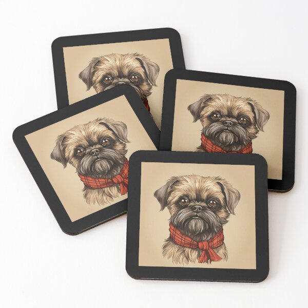 Artikelvorschau, Brussels Griffon Christmas Plaid Watercolor entworfen und verkauft von rafaeltto.