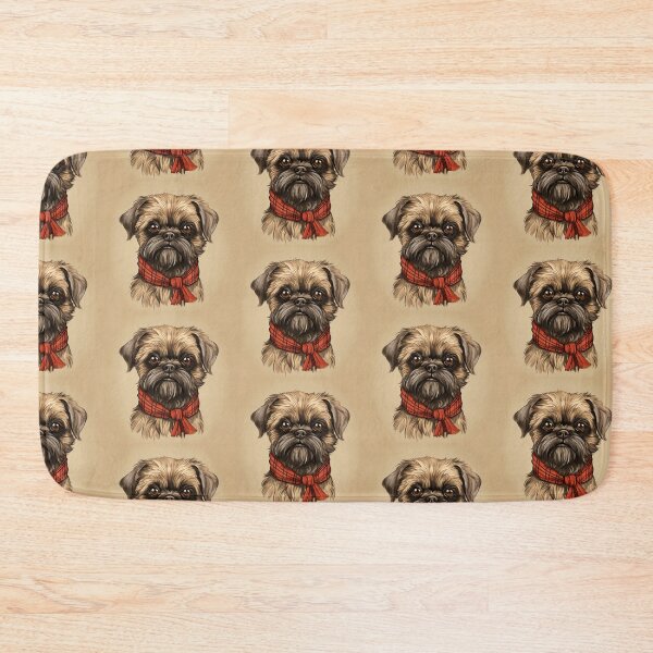 Artikelvorschau, Brussels Griffon Christmas Plaid Watercolor entworfen und verkauft von rafaeltto.